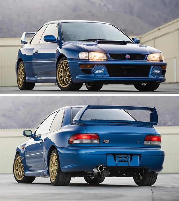 The Classic Blue Body, Gold Wheels Subaru Impreza 22B STI