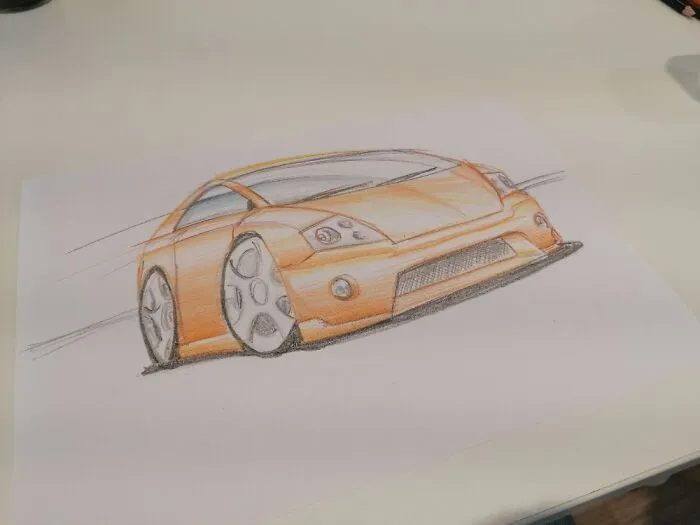 A Car I Drawn In 5 Minutes When I Was On Phone At Work