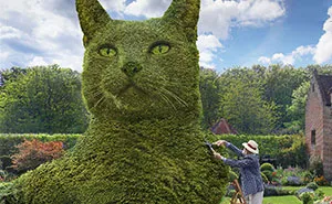 This 75-Year-Old Artist Creates Edits Of Bushes In Honor Of His Deceased Cat