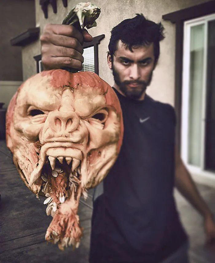 Mi amigo ganó un concurso de tallado de calabazas con esto