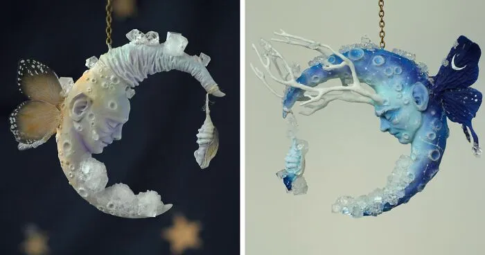 I Create Fantasy-Inspired Sculptures And Grow Crystals On Top Of Them (18 Pics)