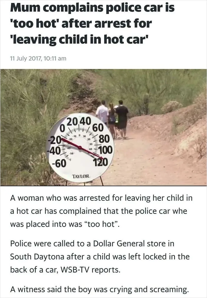 Mom Complains Police Car I „too Hot“ After Being Arrested For Leaving Her Son In A Hot Car