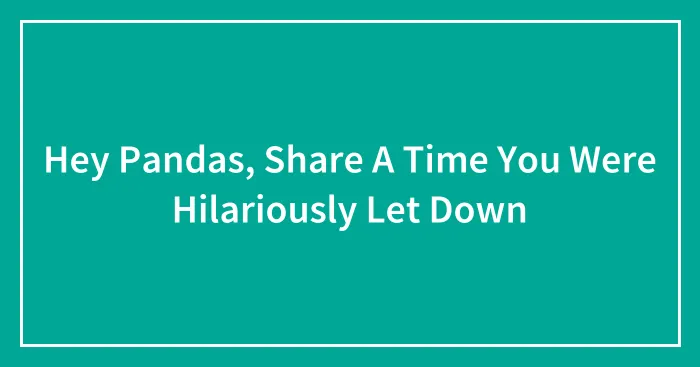 Hey Pandas, Share A Time You Were Hilariously Let Down (Closed)