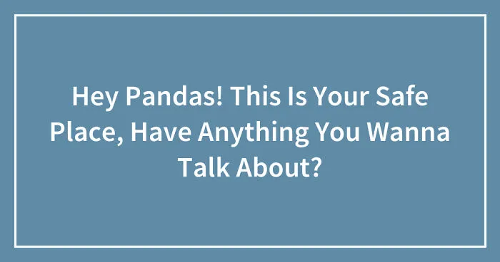 Hey Pandas! This Is Your Safe Place, Have Anything You Wanna Talk About? (Closed)