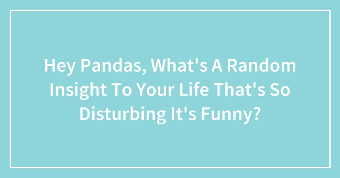 Hey Pandas, What's A Random Insight To Your Life That's So Disturbing It's Funny? (Closed)