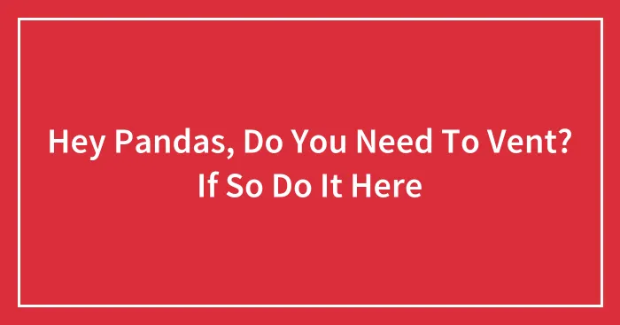 Hey Pandas, Do You Need To Vent? If So Do It Here