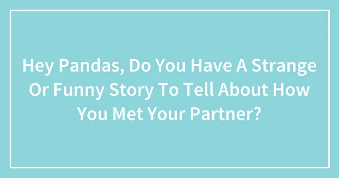 Hey Pandas, Do You Have A Strange Or Funny Story To Tell About How You Met Your Partner? (Closed)