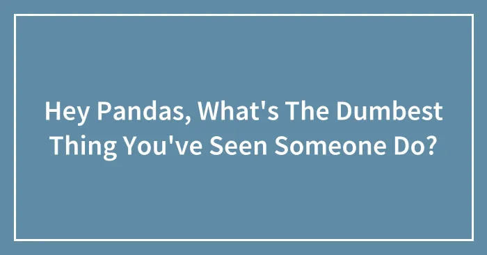 Hey Pandas, What's The Dumbest Thing You've Seen Someone Do?