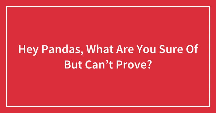 Hey Pandas, What Are You Sure Of But Can’t Prove? (Closed)