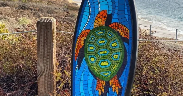 I Created This Sea Turtle Mosaic Surfboard  (9 Pics)