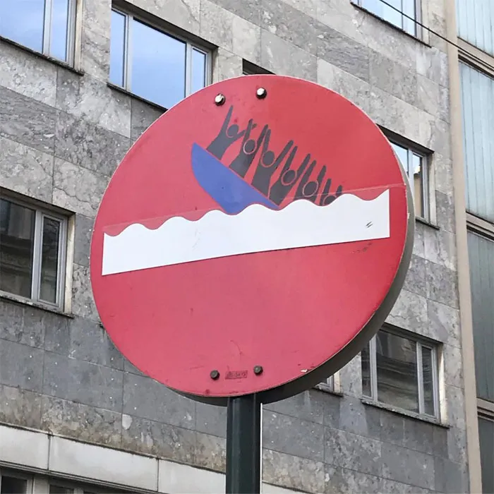 To Express His Protest Against Unjust Rules, This Artist Humorously Hijacks Road Signs And These Are 30 Of The Most Creative Ones
