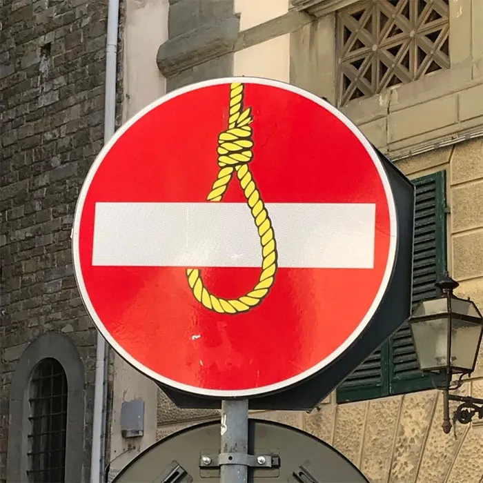 To Express His Protest Against Unjust Rules, This Artist Humorously Hijacks Road Signs And These Are 30 Of The Most Creative Ones