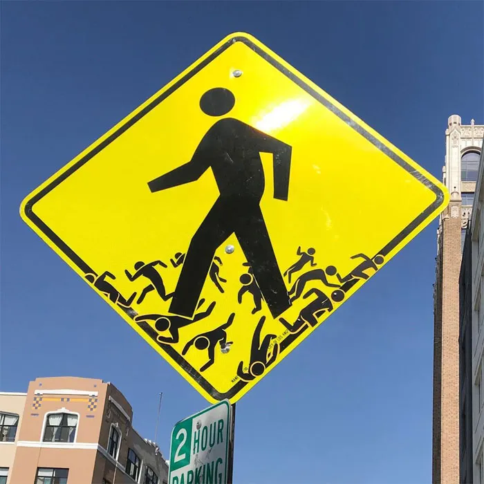 To Express His Protest Against Unjust Rules, This Artist Humorously Hijacks Road Signs And These Are 30 Of The Most Creative Ones