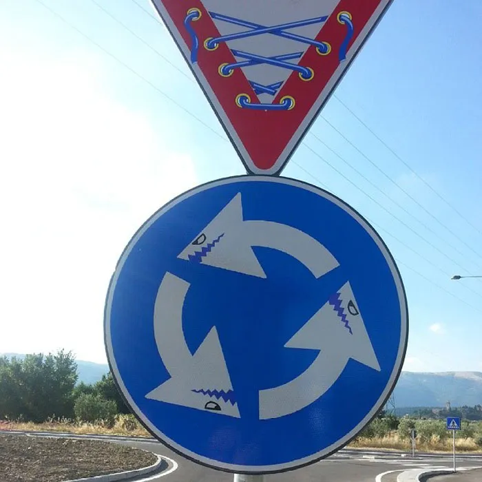 To Express His Protest Against Unjust Rules, This Artist Humorously Hijacks Road Signs And These Are 30 Of The Most Creative Ones