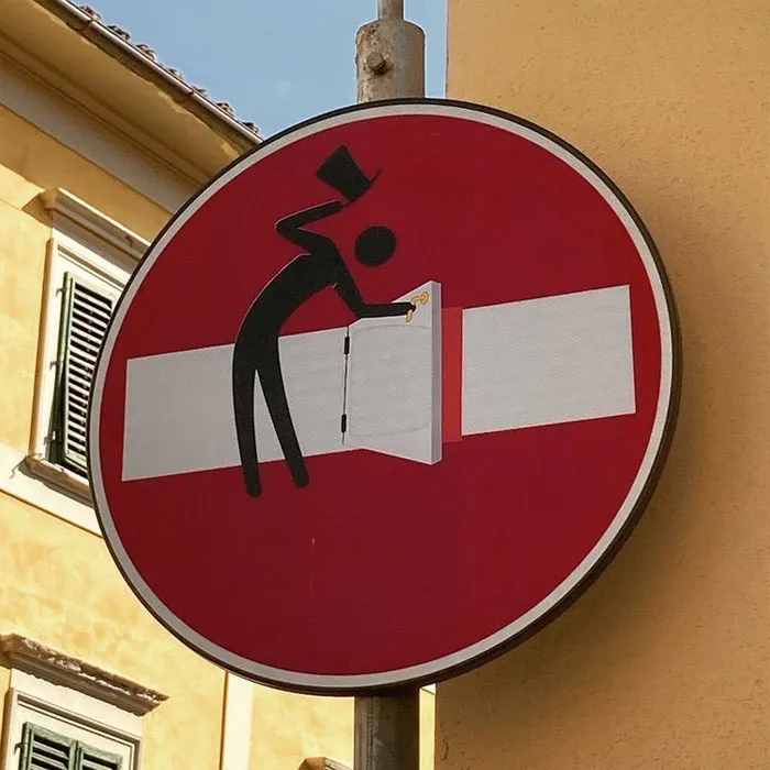 To Express His Protest Against Unjust Rules, This Artist Humorously Hijacks Road Signs And These Are 30 Of The Most Creative Ones