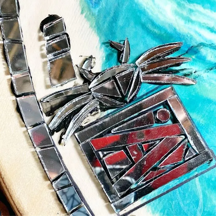 I Created This All Mirror Ocean Wave Inspired Mosaic Skim Board (14 Pics)