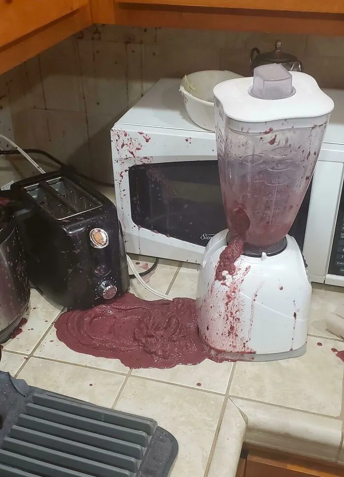 My 14-Year-Old Daughter Decided To Stir The Smoothie With A Metal Spoon. While The Blender Was Still Blending