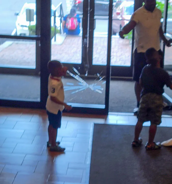 Just Watched A Kid In My Apartment Lobby Get Excited About Seeing His Dad Outside, Run Face-First Into The Glass Panel, And Crack It