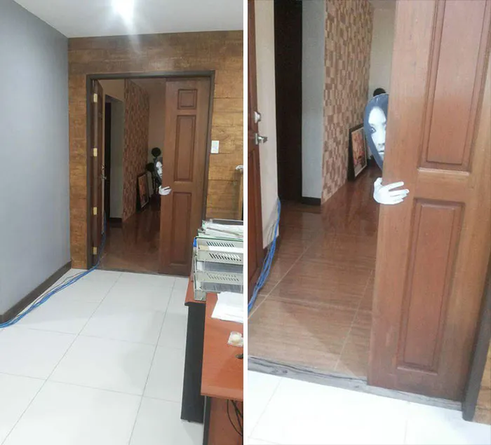Decoración de Halloween para la puerta: Imprime esta imagen en una hoja A4 y asunto arreglado