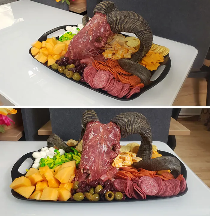 Preparé una tabla de embutidos para la cena de hoy en la oficina