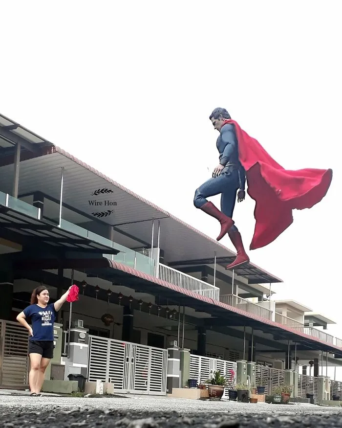 Folks Are Cracking Up At These 30 Forced Perspective Photos Of Action Figures Casually Interacting With Their Owner (New Pics)
