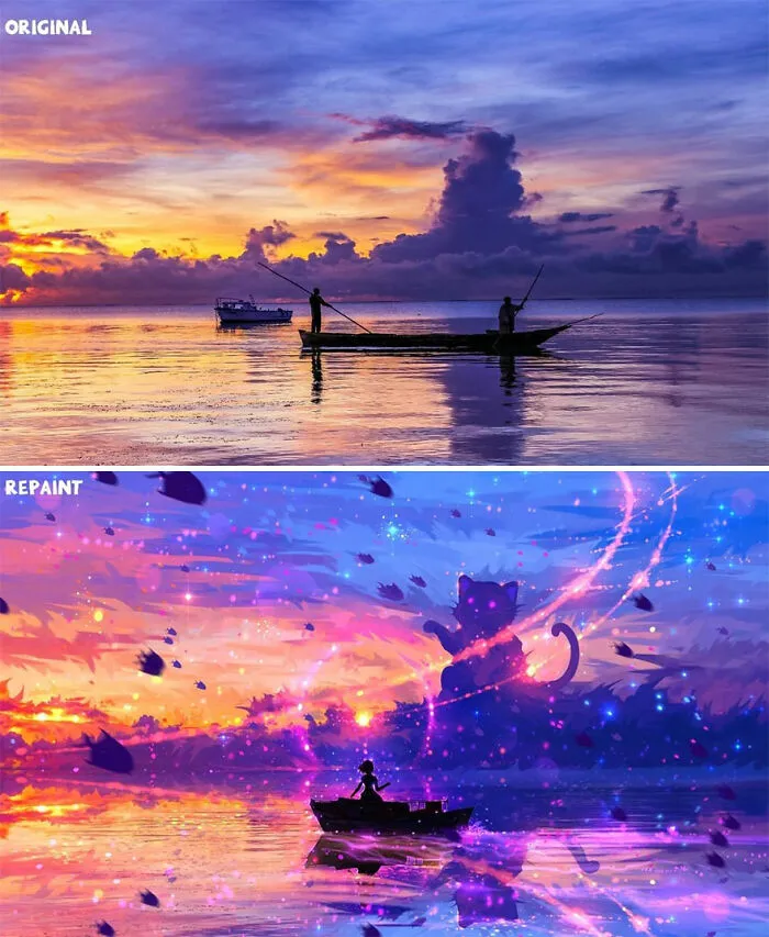 Czech Artist Draws On Top Of People's Nature Photos, And The Result Looks Otherworldly (84 Pics)