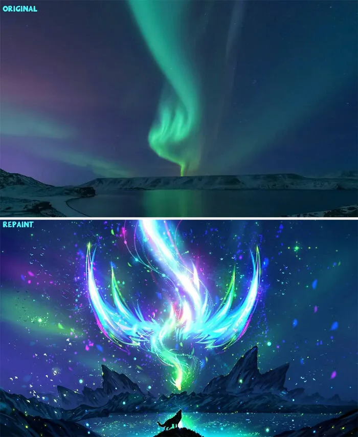 Czech Artist Draws On Top Of People's Nature Photos, And The Result Looks Otherworldly (84 Pics)