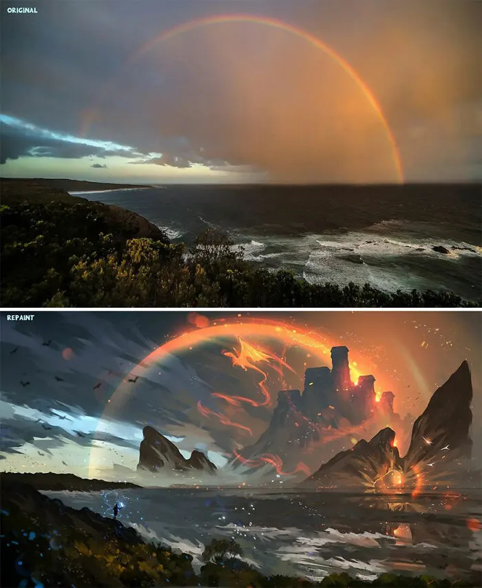 Czech Artist Draws On Top Of People's Nature Photos, And The Result Looks Otherworldly (84 Pics)