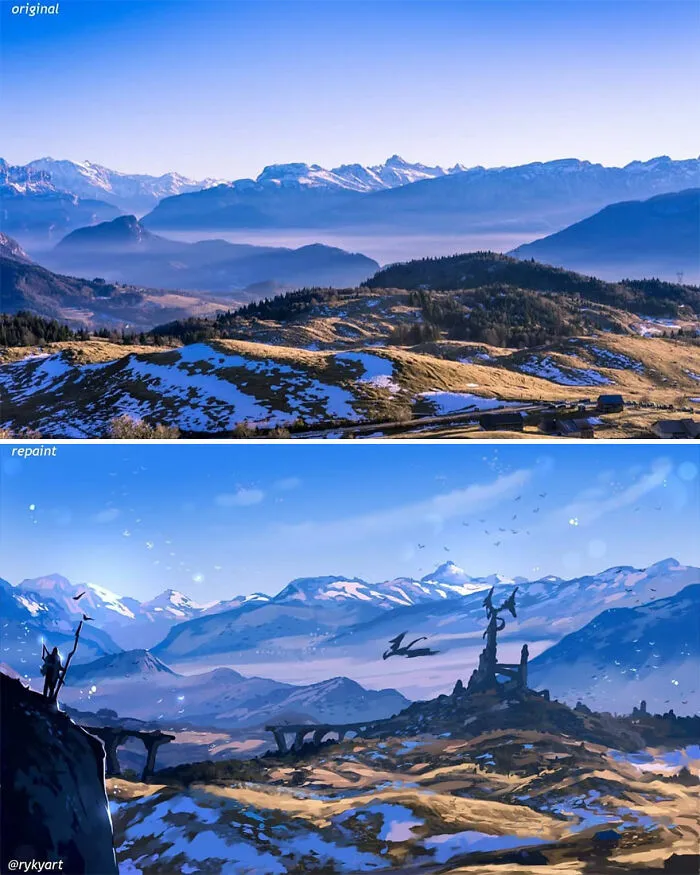 Czech Artist Draws On Top Of People's Nature Photos, And The Result Looks Otherworldly (84 Pics)