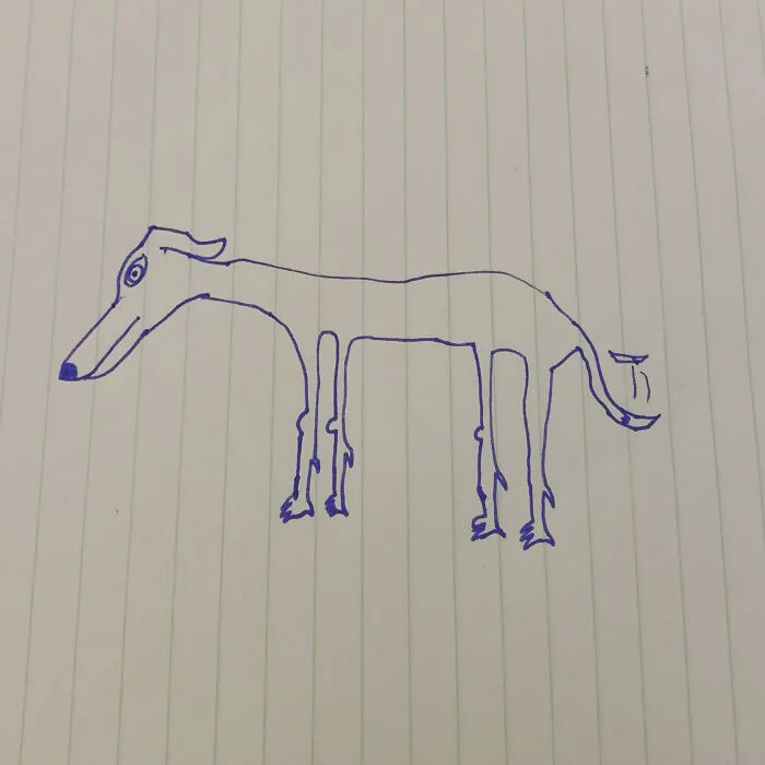 My 9 Year-Old Stepdaughter Drew Our Greyhound Indie 😊
