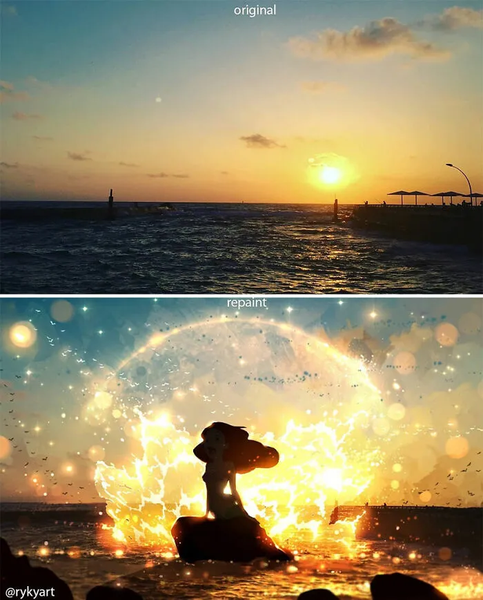 Czech Artist Draws On Top Of People's Nature Photos, And The Result Looks Otherworldly (84 Pics)