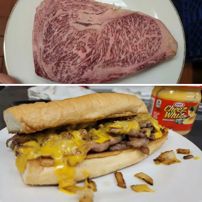 Satsuma Japanese A5 Wagyu Cheese Steak, With Whiz