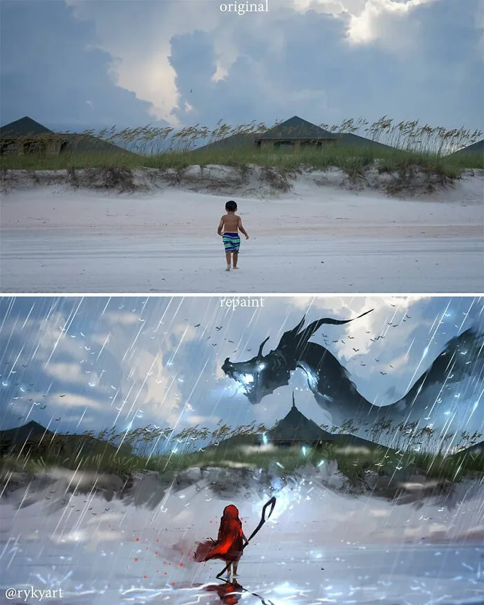 Czech Artist Draws On Top Of People's Nature Photos, And The Result Looks Otherworldly (84 Pics)