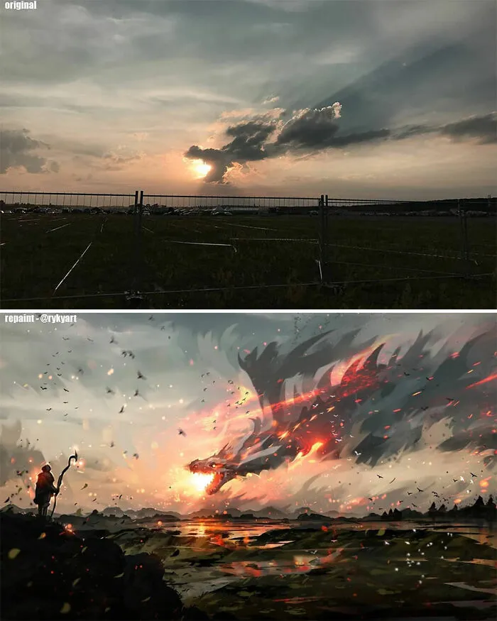 Czech Artist Draws On Top Of People's Nature Photos, And The Result Looks Otherworldly (84 Pics)