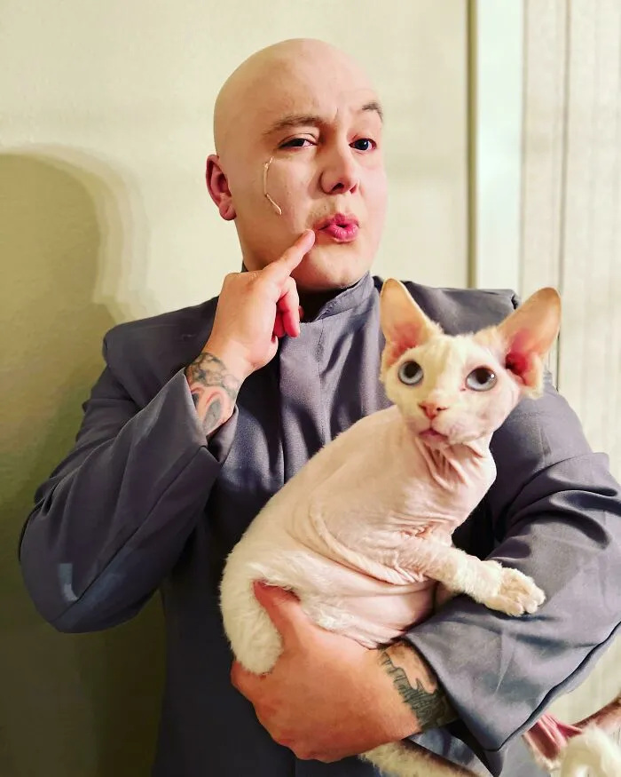 Dr. Evil And Mr. Bigglesworth For Halloween. Mwa Ha Ha Ha