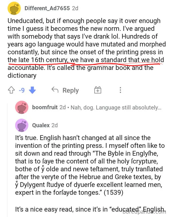 English Unchanged