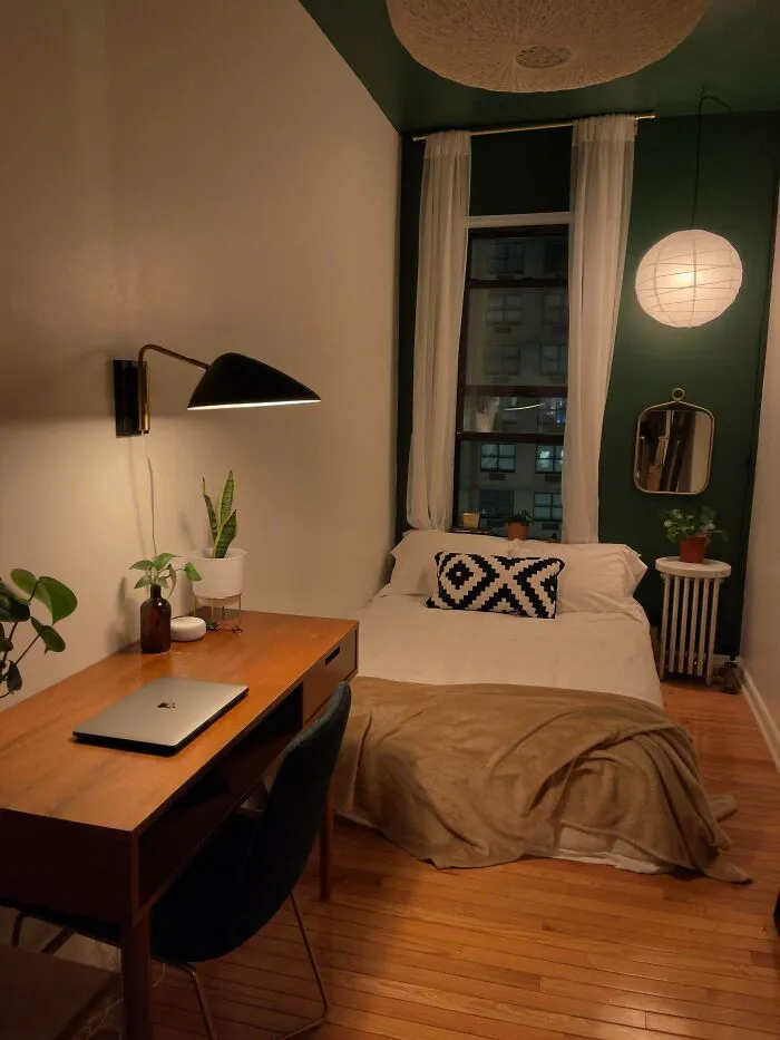 Took A Leap Of Faith And Painted My Tiny NYC Bedroom. I Don’t Regret It At All. The All White Was Making Me Feel Very Confined