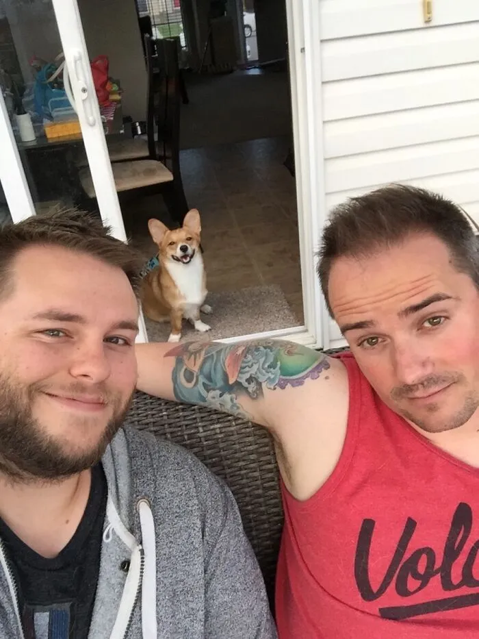 My Husband And I Went For A Selfie. Got Photobombed By Our Corgi