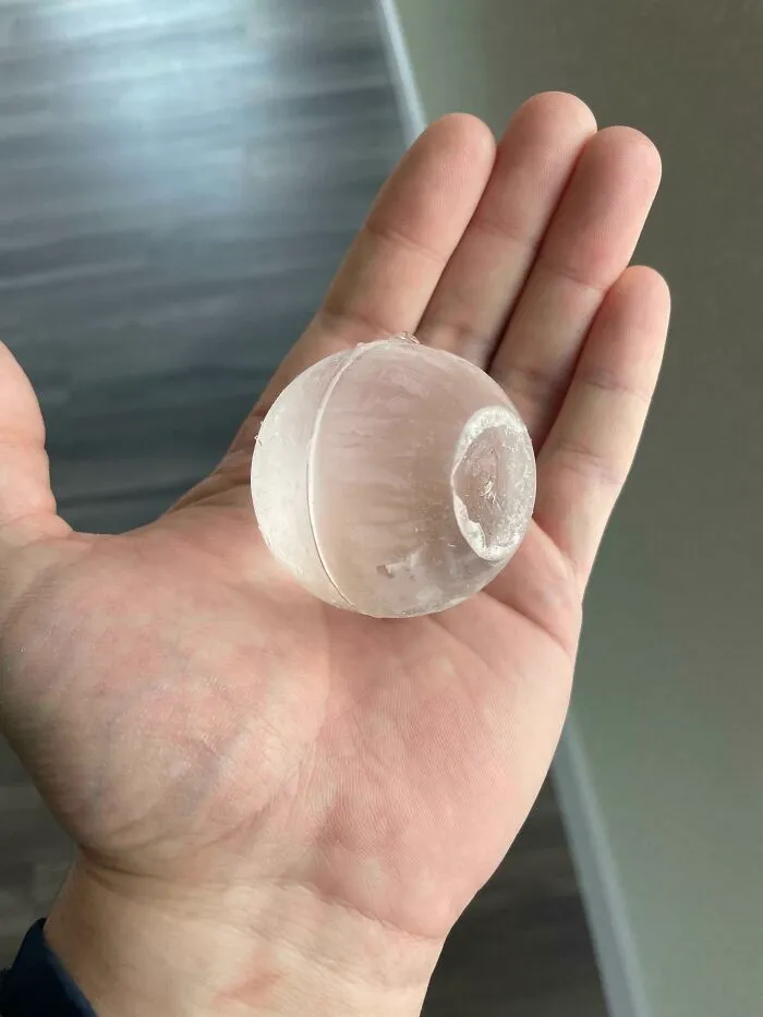 Our Refrigerator Is Supposed To Make Sphere Ice Cubes, But Instead Makes Death Star Ice Cubes