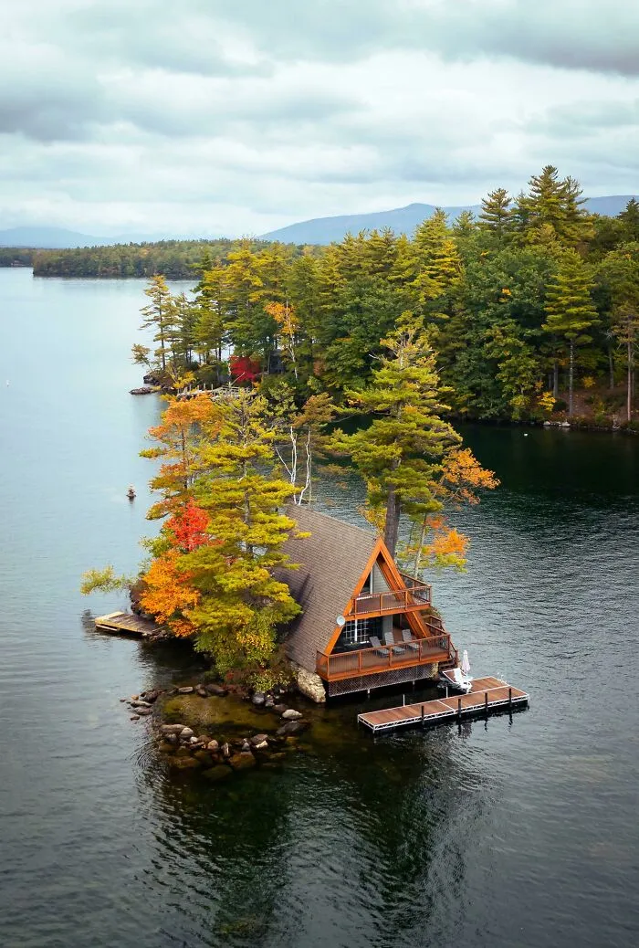 A Frame In The Middle Of A Lake 