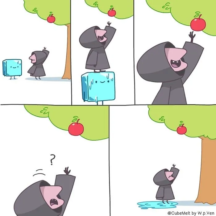 30 Comics About The Daily Struggles Of An Ice Cube By This Artist