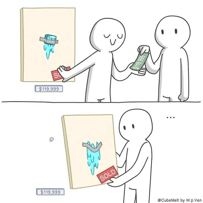 30 Comics About The Daily Struggles Of An Ice Cube By This Artist