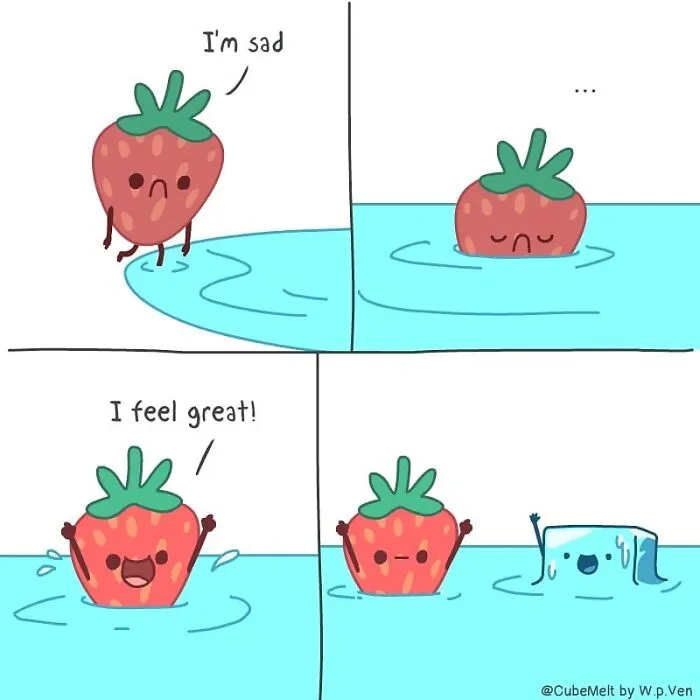 30 Comics About The Daily Struggles Of An Ice Cube By This Artist