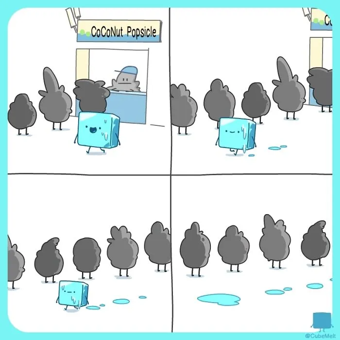 30 Comics About The Daily Struggles Of An Ice Cube By This Artist