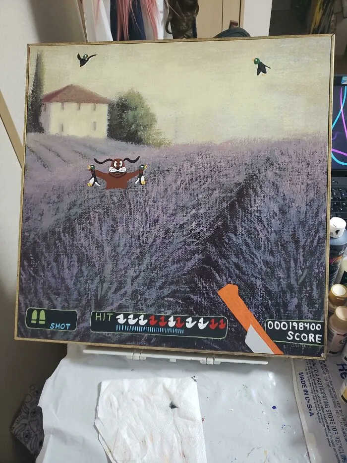 This Sat At The Thrift Store For A While Before I Liberated It To Add Some Life And Death. It Is My First Repainting
