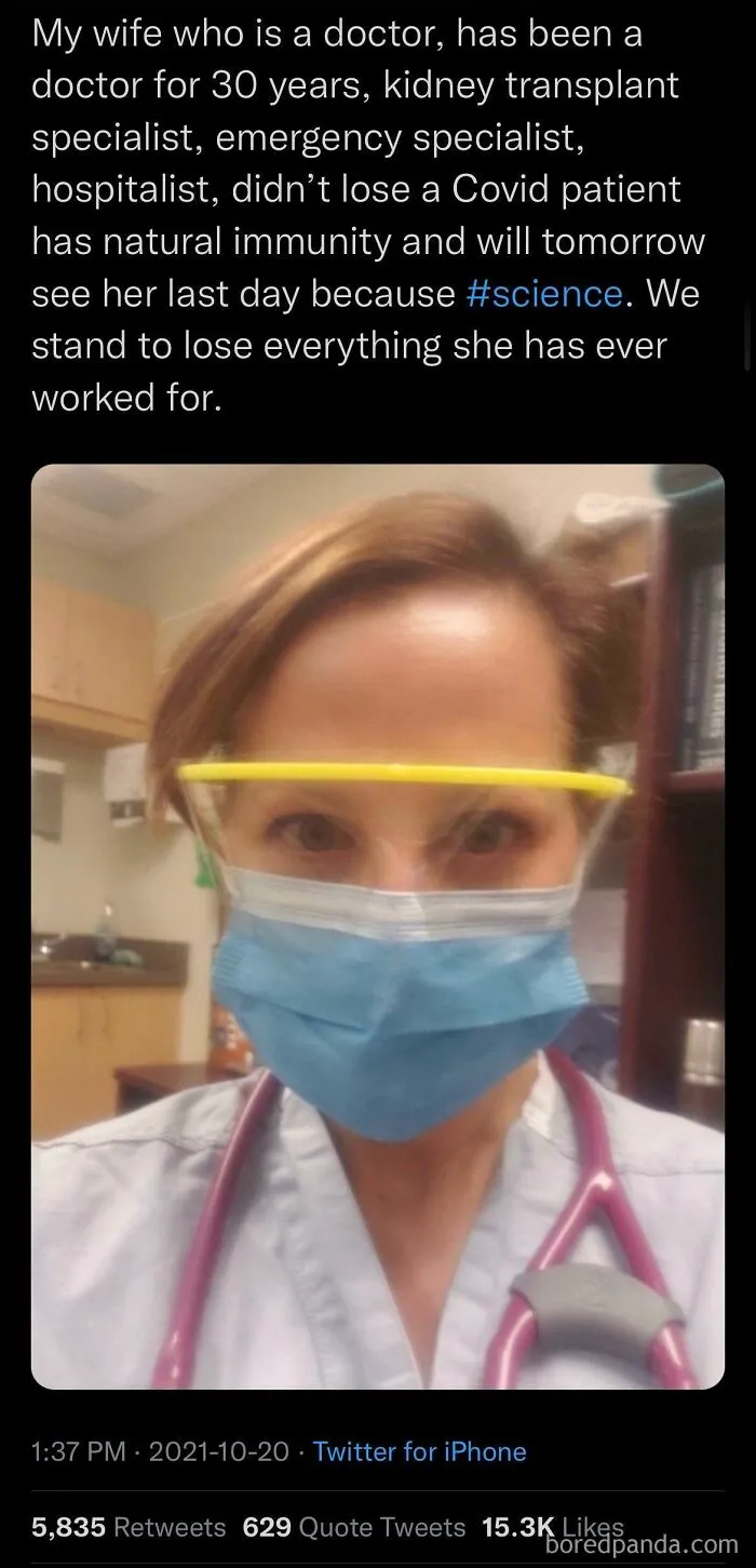 A “Doctor” That Refuses To Get Vaccinated And Doesn’t Believe In Science Losses Job. Good Riddance, Let Actual Professionals Replace This 