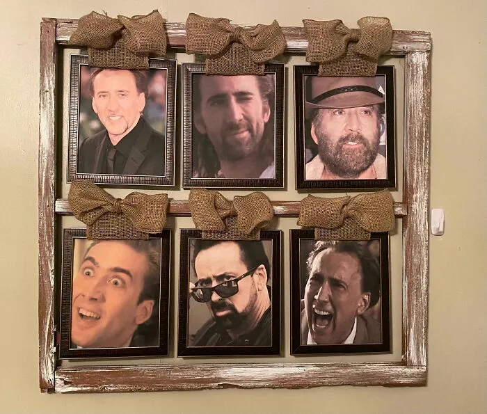 Mi esposa ha tenido este marco de fotos colgado en la pared durante demasiado tiempo sin ninguna foto en él. Lo hice mientras mi esposa dormía. Mañana os digo si sigo casado
