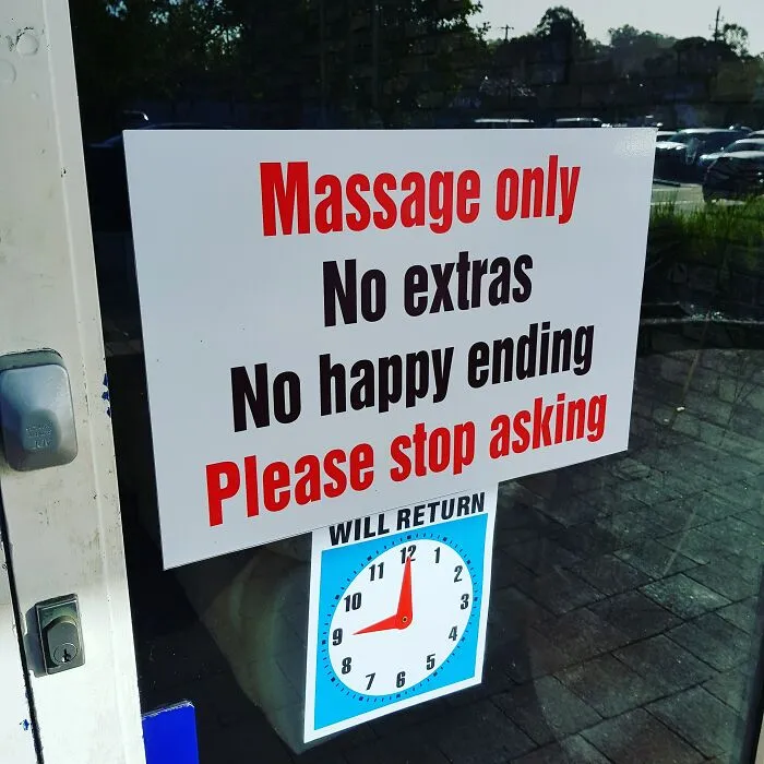 It Got So Bad They Had A Sign Made...