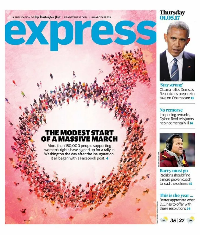 Washington Post Creates Page On A Women's March. Uses The Male Symbol