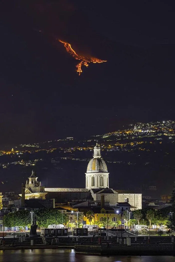 Eruption On Etna Creates A View Which Is Like A Phoenix